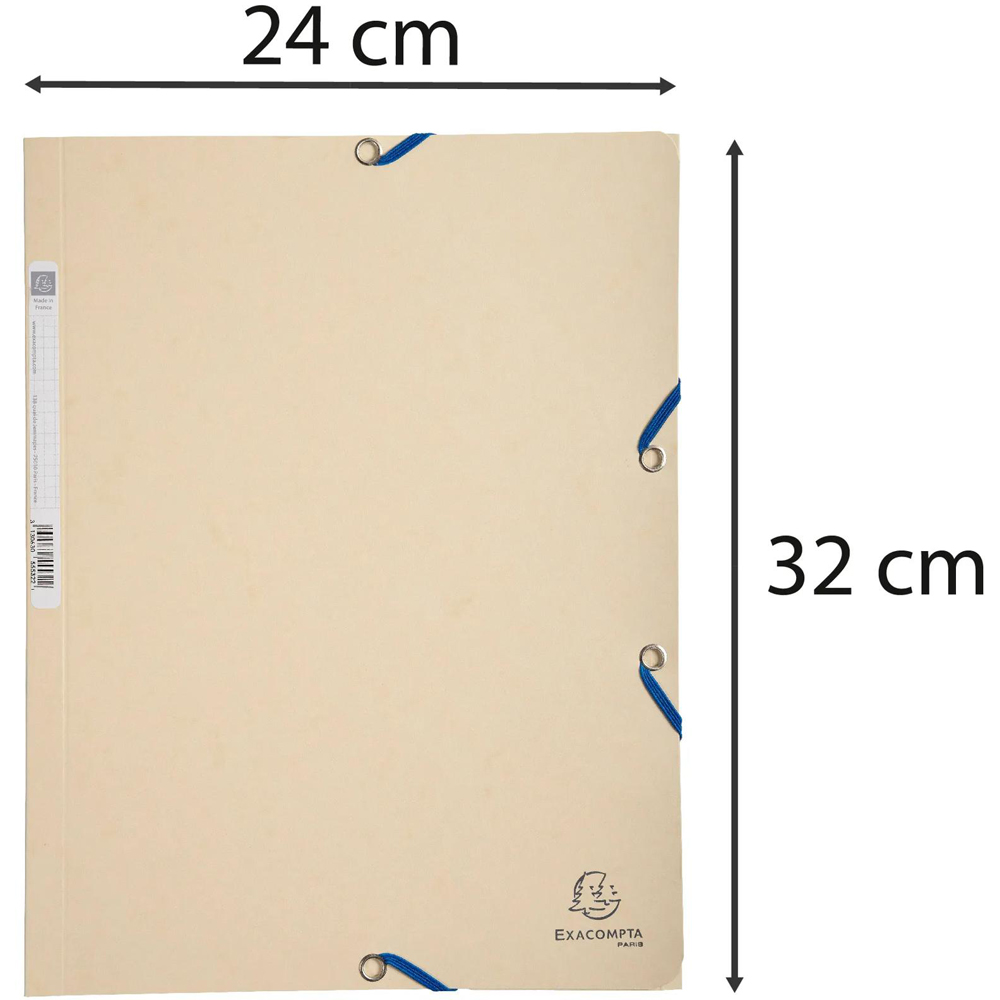 Exacompta A4 400gsm Ivory Elasticated 3 Flap Folder 25 Pack Image 7