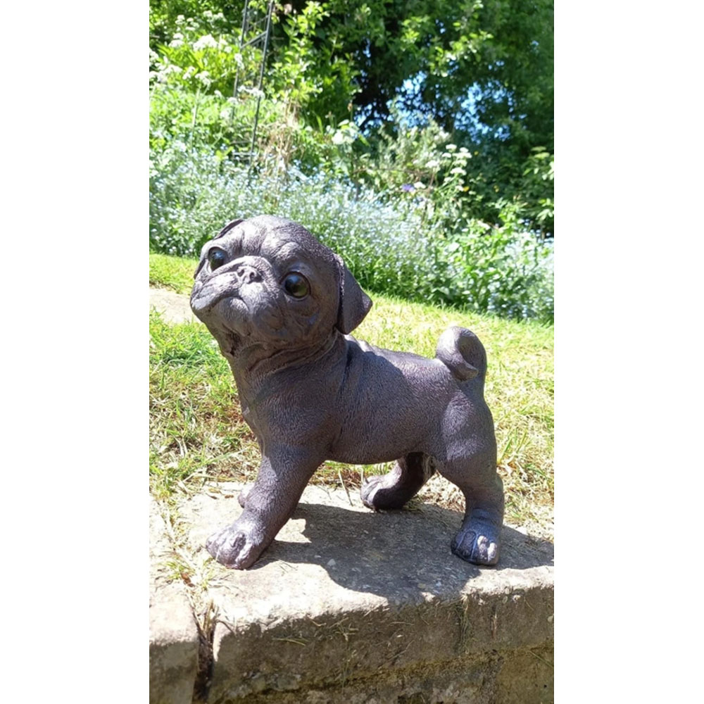 Inspirational Gifting Pug Dog Polystone Resin Garden Ornament Image 3