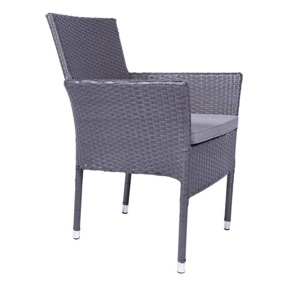 Royalcraft Malaga Rattan Effect 6 Seater Dining Set Grey Image 5