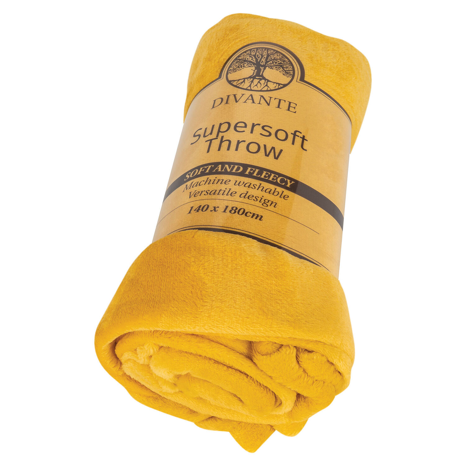 Divante Yellow Supersoft Large Throw 140 x 180cm Image 1
