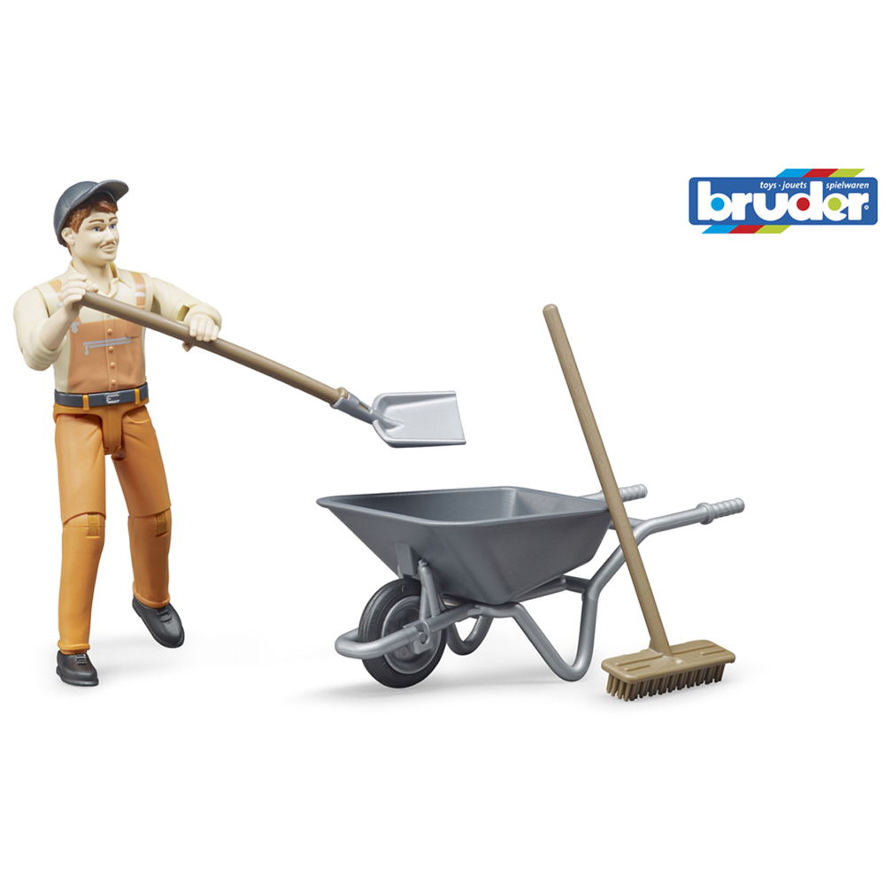 Bruder Kids bworld Municipal Worker Figure and Accessories Playset Model Image 6