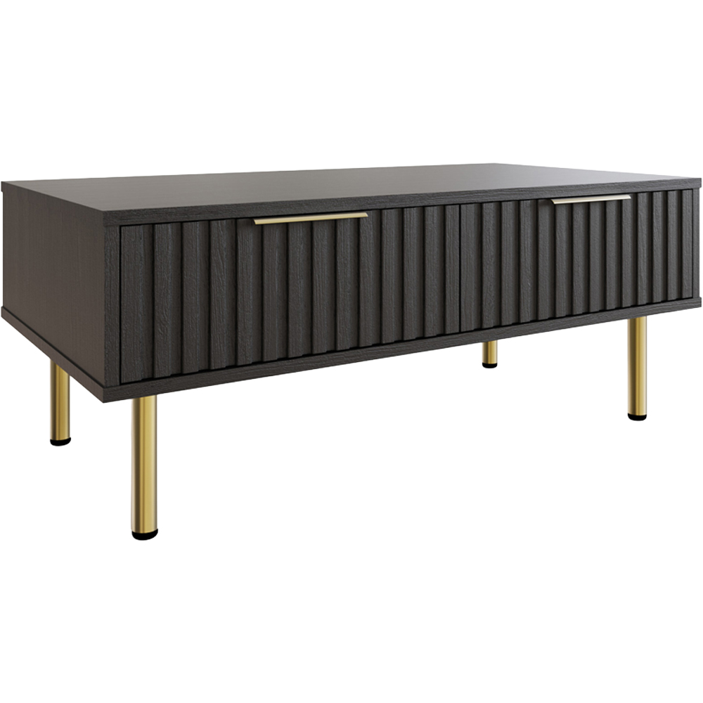 GFW Nervata 2 Drawer Black Coffee Table Image 2