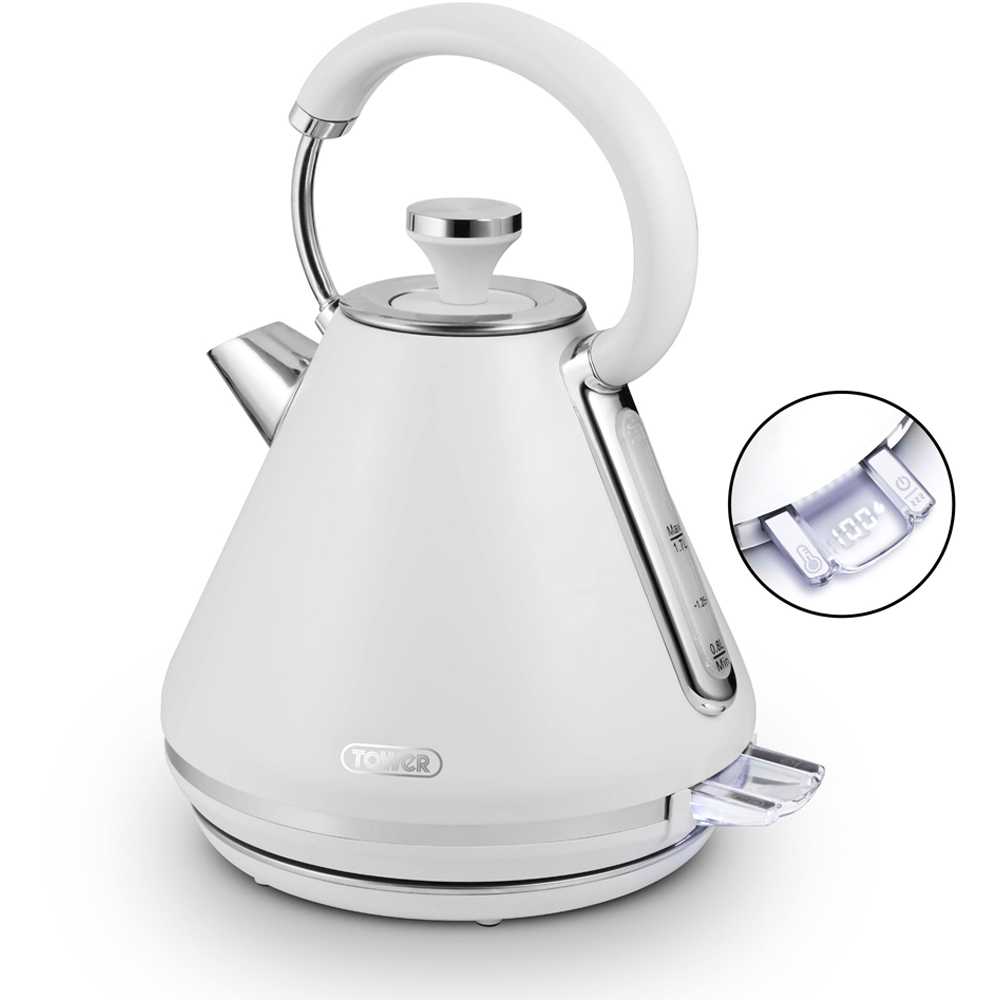 Tower Mirage EEJB334 White 2 Slice Digital Toaster and 1.7L Variable Kettle Set Image 2