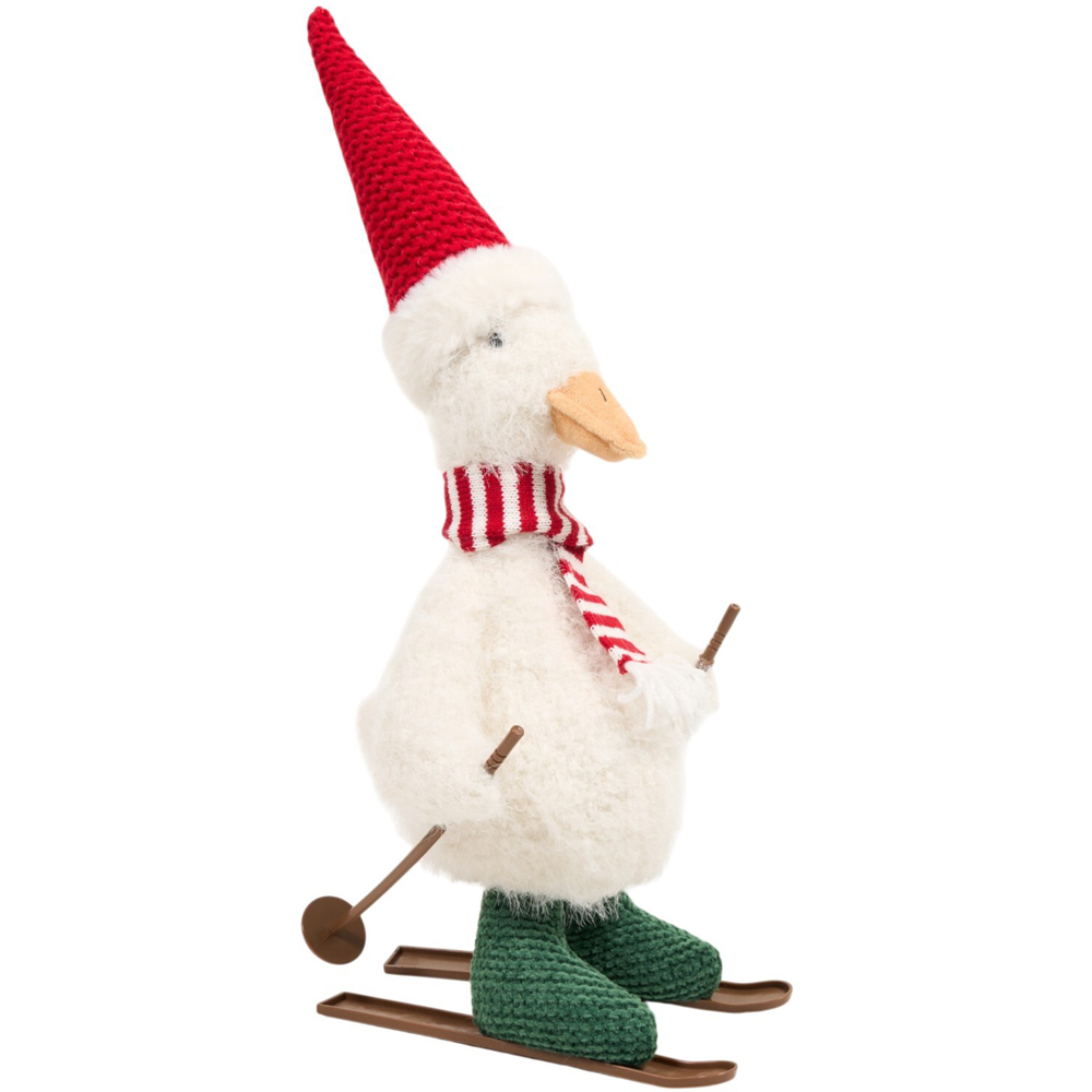 Christmas Skiing Goose Figurine Image 2