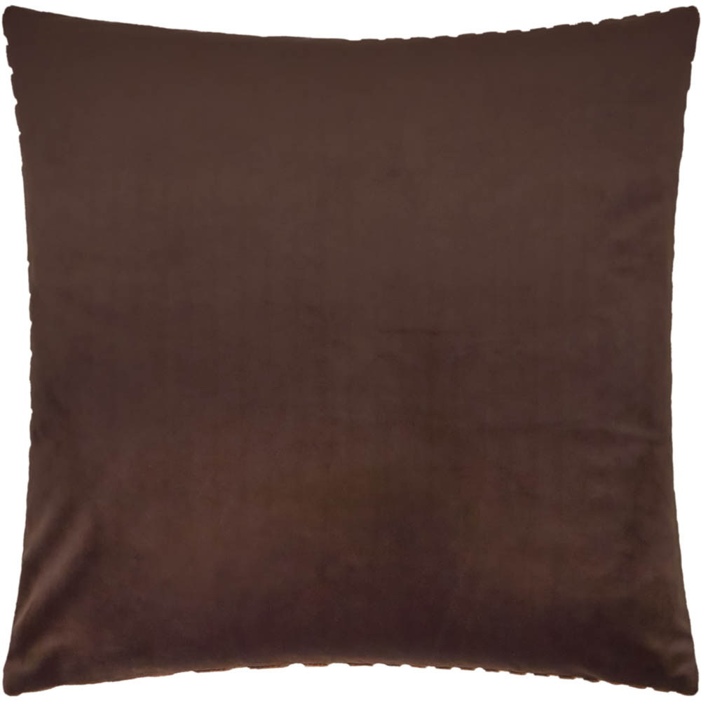 Paoletti Evoke Chocolate Cut Velvet Cushion 45 x 45cm Image 2