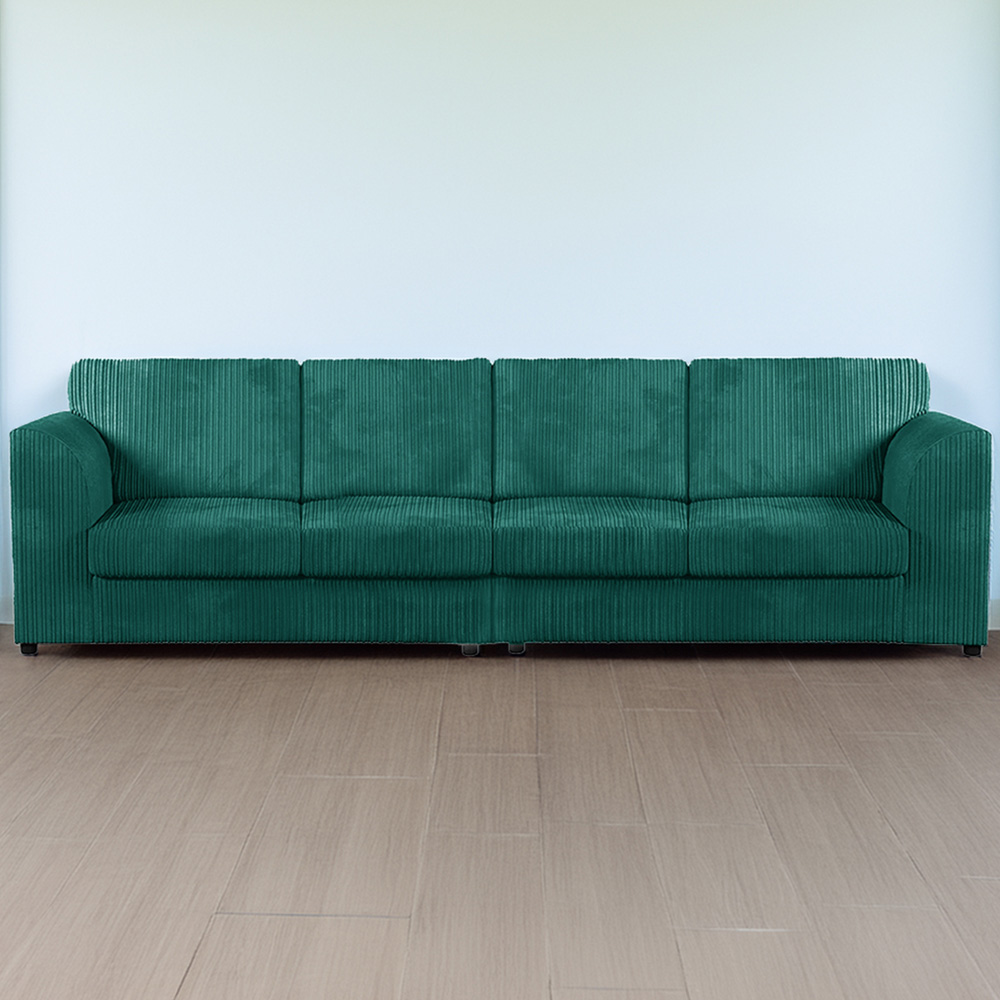 Luxor 4 Seater Teal Jumbo Cord Full Back Sofa Image 1