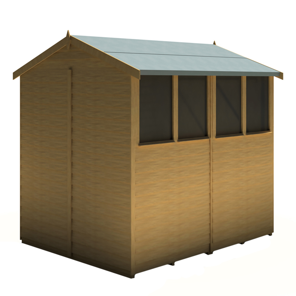 Shire 7 x 5ft Double Door Dip Treated Overlap Apex Shed Image 3