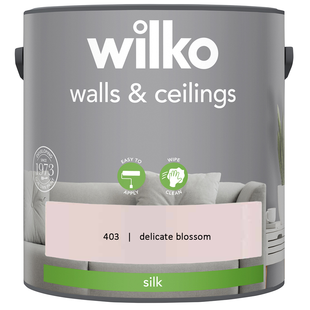 Wilko Walls & Ceilings Delicate Blossom Silk Emulsion Paint 2.5L Image 2