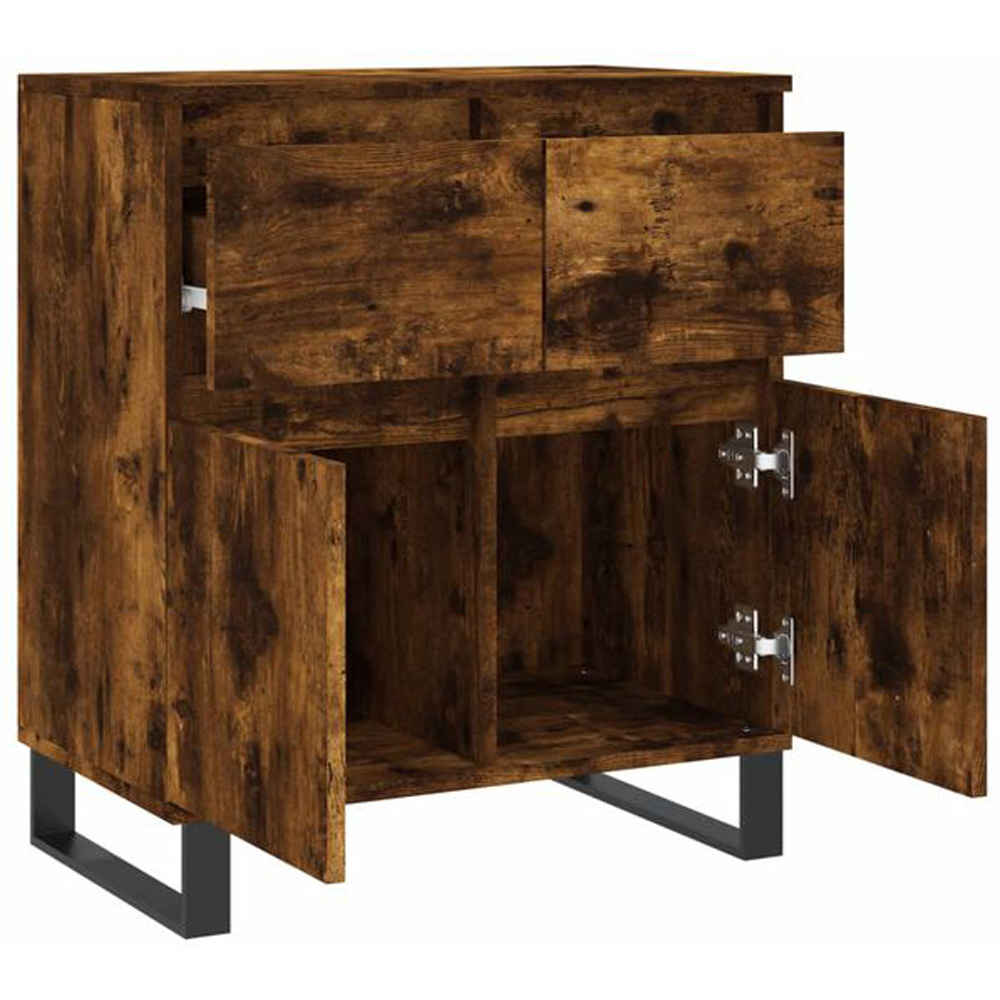 vidaXL 2 Door 2 Drawer Smoked Oak Sideboard Image 4