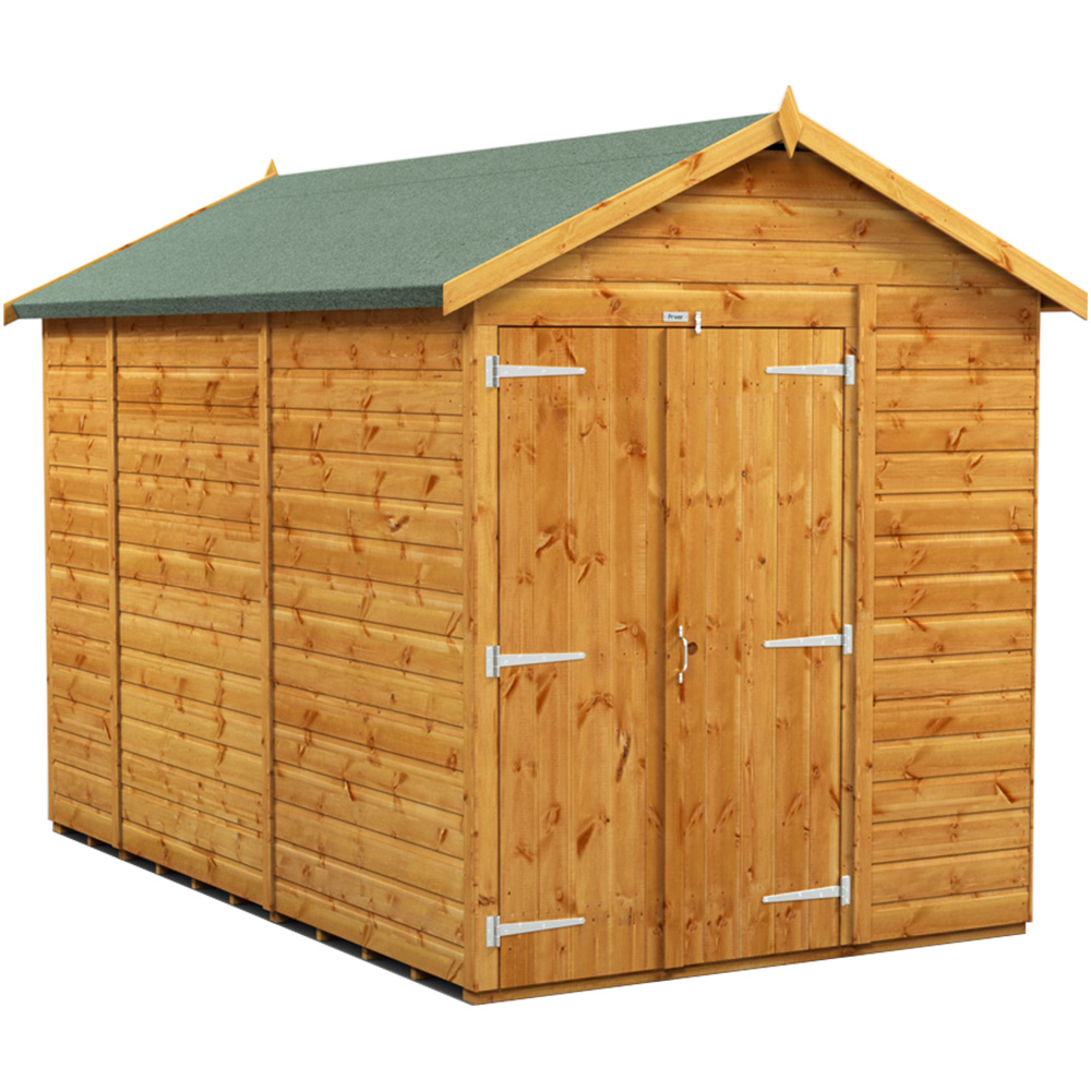 Power Sheds 10 x 6ft Double Door Apex Wooden Shed Image 1