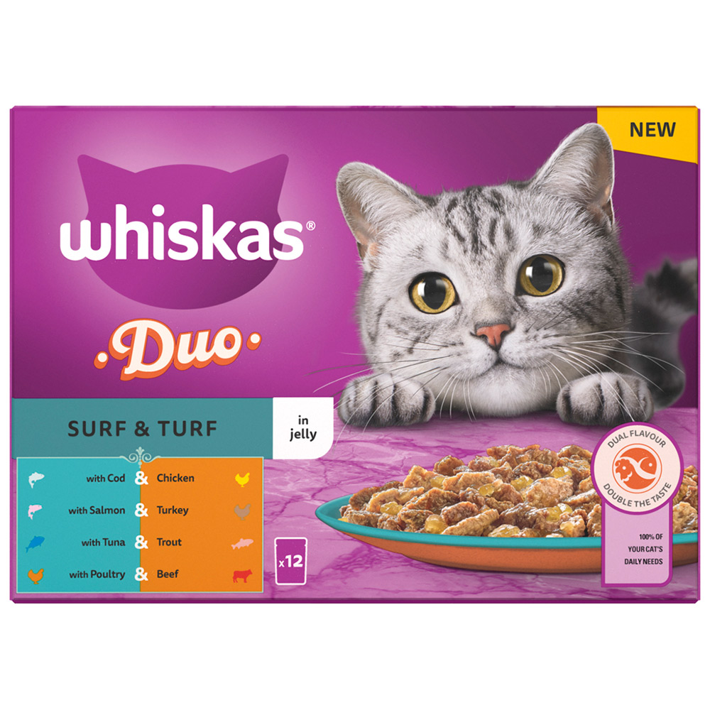 Whiskas Surf and Turf in Jelly Adult Cat Wet Food Pouches 12 x 85g Image 4