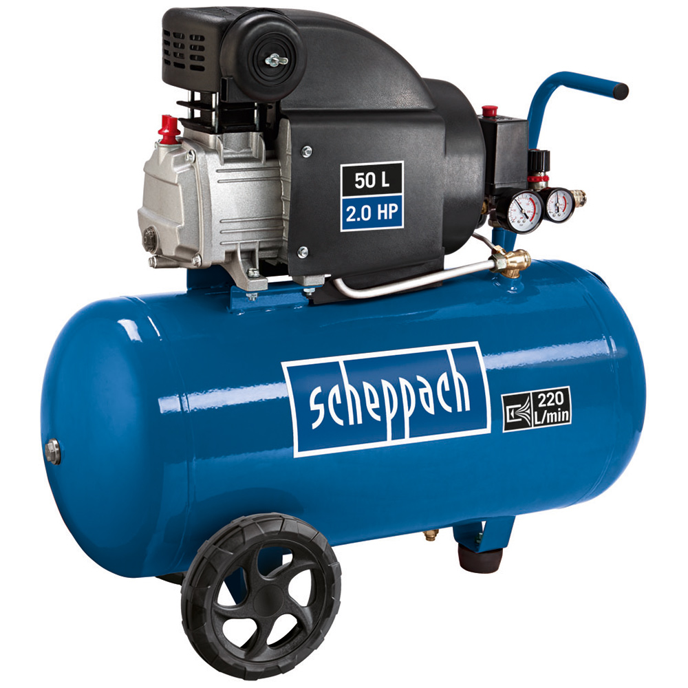 Scheppach 50L 8 Bar Operating Pressure Air Compressor 1500W Image 1