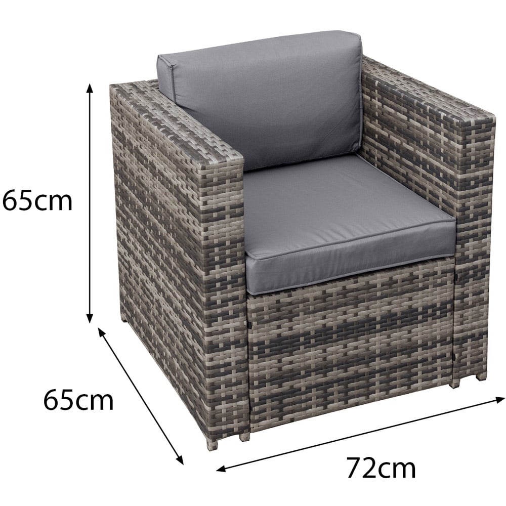 Oseasons Malta 10 Seater Grey Walnut Rattan Rising Firepit U Shape Sofa Set with 2 Footstool Image 8