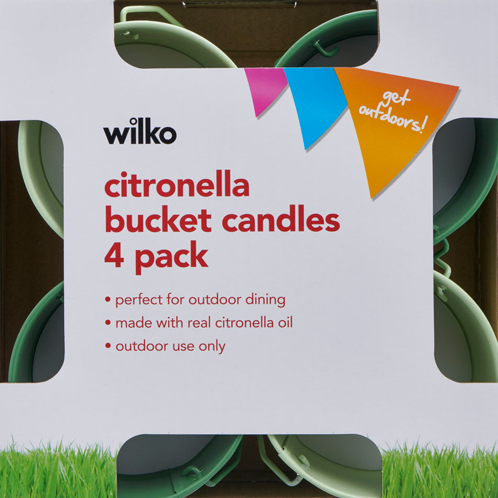 Wilko Wild Citronella Small Bucket Candles 4 Pack Image 5