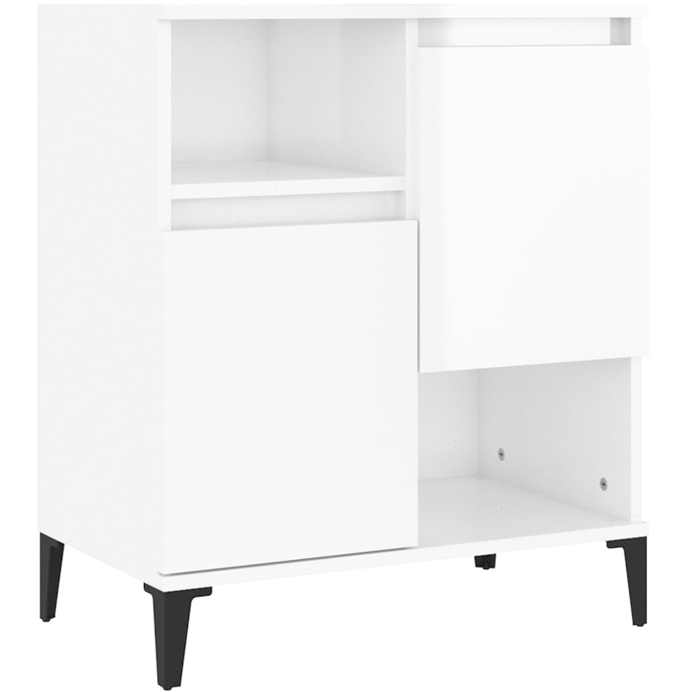 vidaXL 2 Door 2 Shelf White Sideboard Set of 3 Image 5