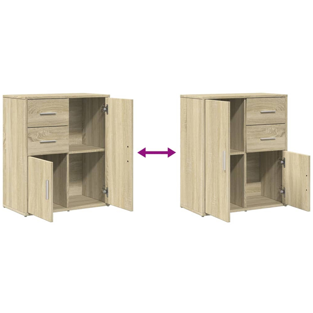 vidaXL 2 Door 2 Drawer Sonoma Oak Sideboard Image 8