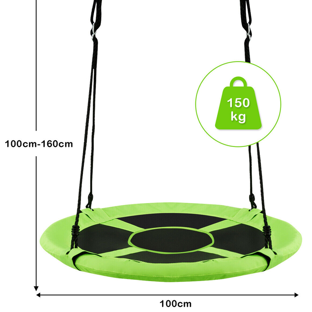 Costway Green Children Flying Saucer Adjustable Tree Swing 100cm Image 8