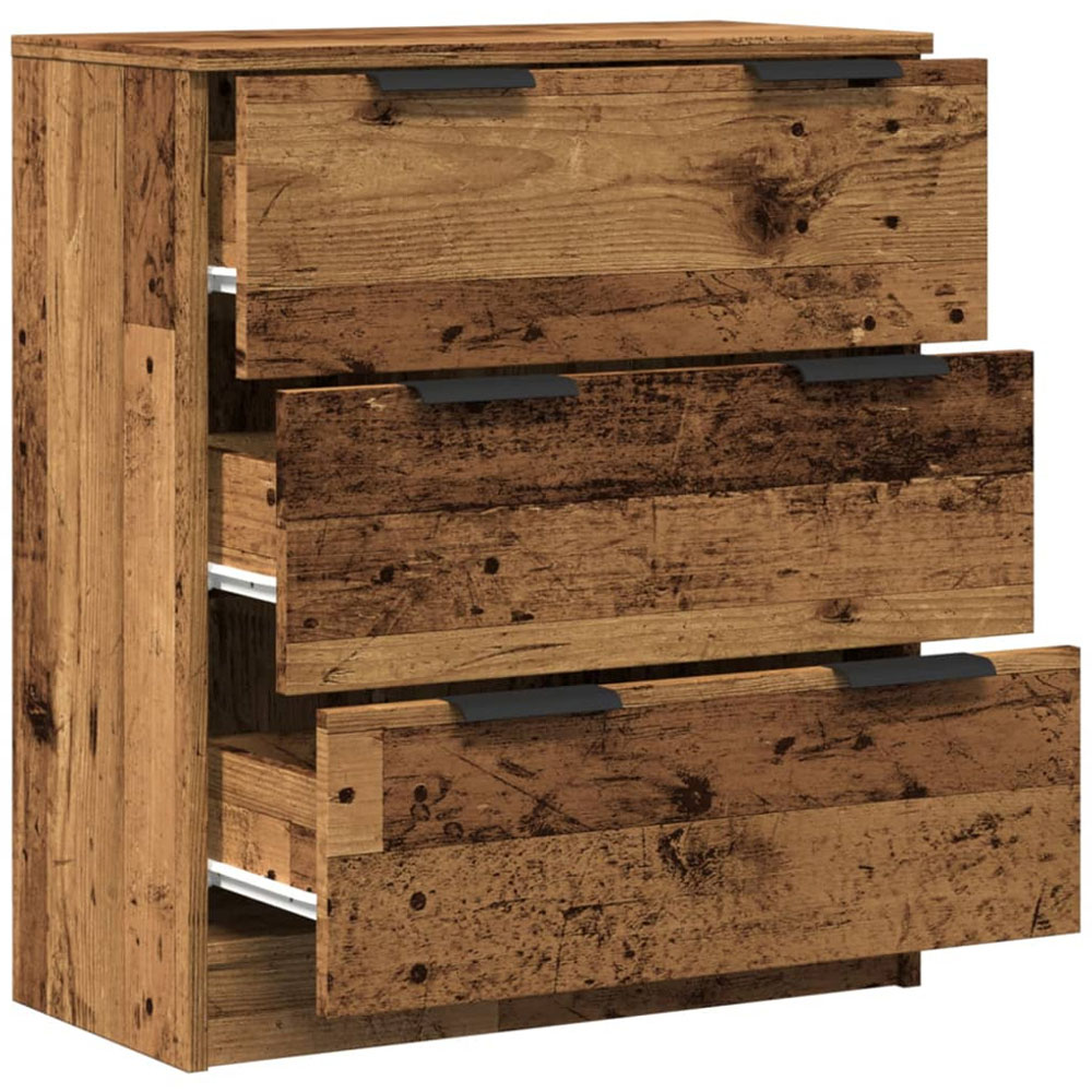 vidaXL 3 Drawer Old Wood Small Sideboard Image 7