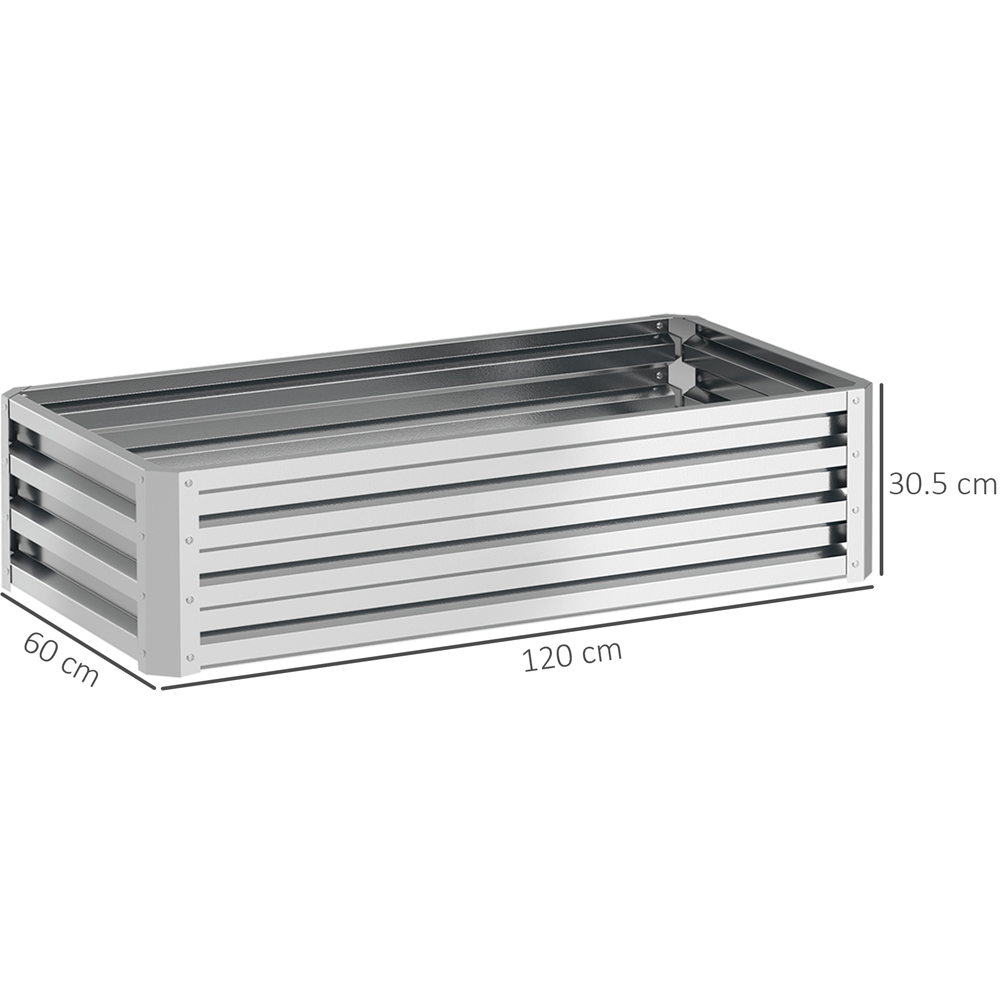 Outsunny Silver Raised Garden Bed 120 x 60 x 30.5cm Image 9