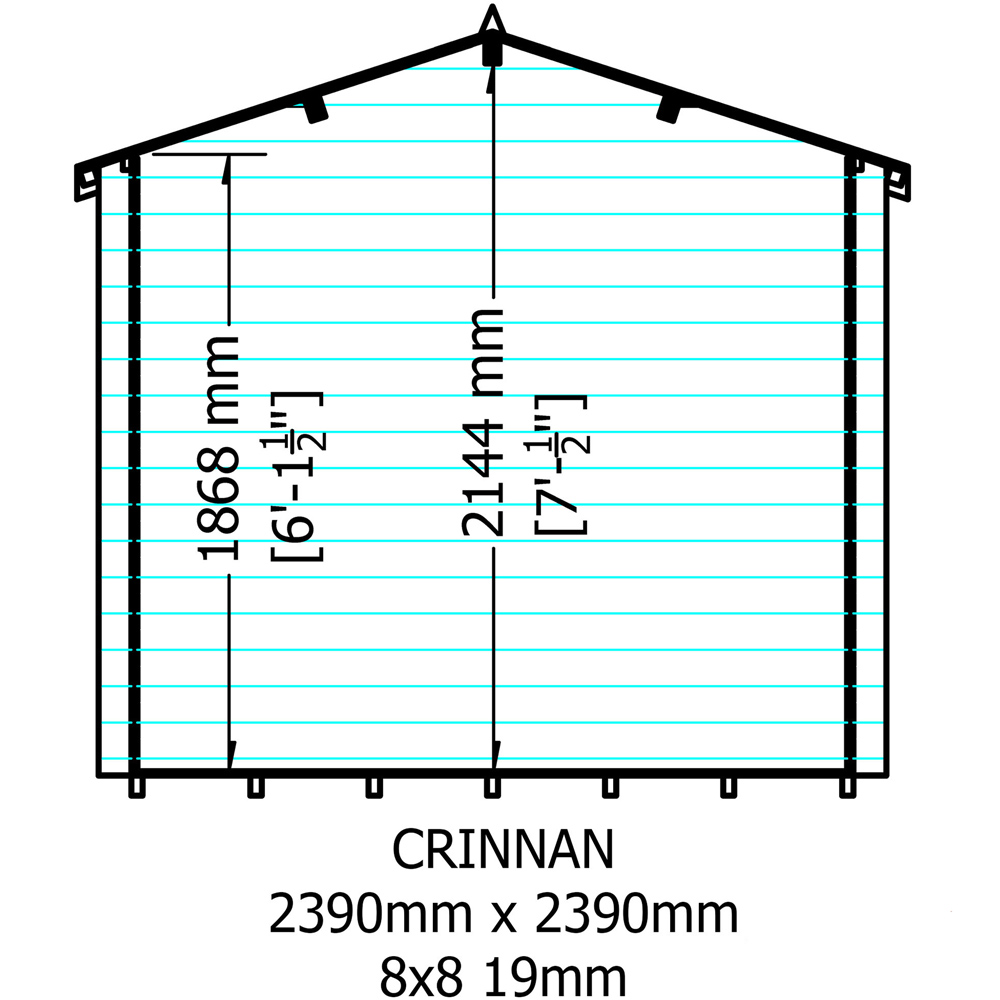 Shire Crinan 8 x 8ft Wooden Log Cabin Shed Image 7