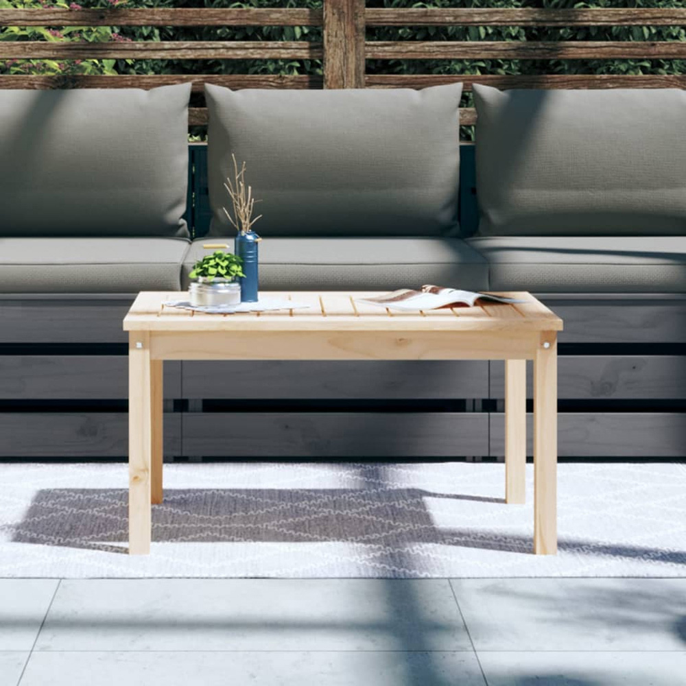 vidaXL Natural Solid Pine Wood Slatted Garden Table 82.5 x 50.5cm Image 7