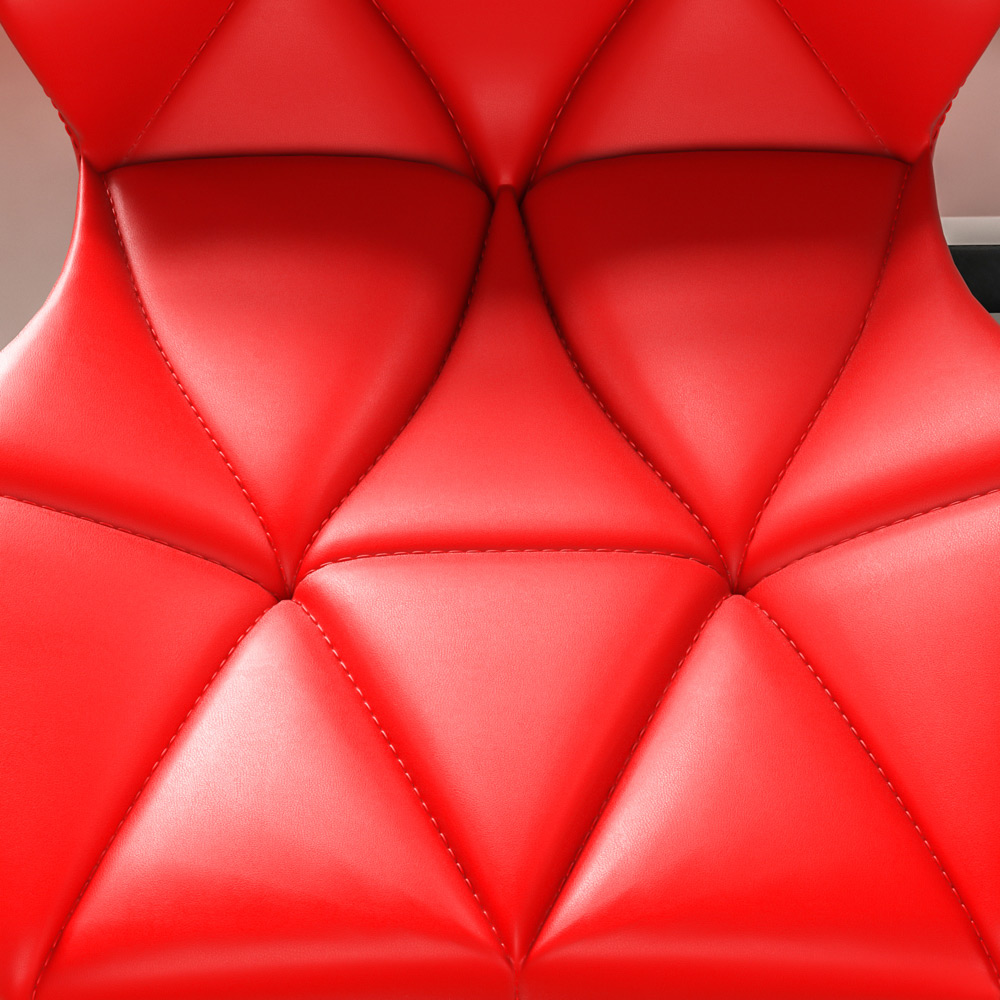 Vida Designs Red PU Faux Leather Swivel Office Chair Image 5