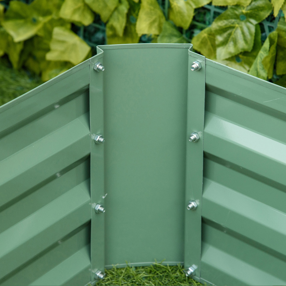 Outsunny Green Galvanised Steel Easy Setup Raised Garden Bed Planter 2 Pack Image 4