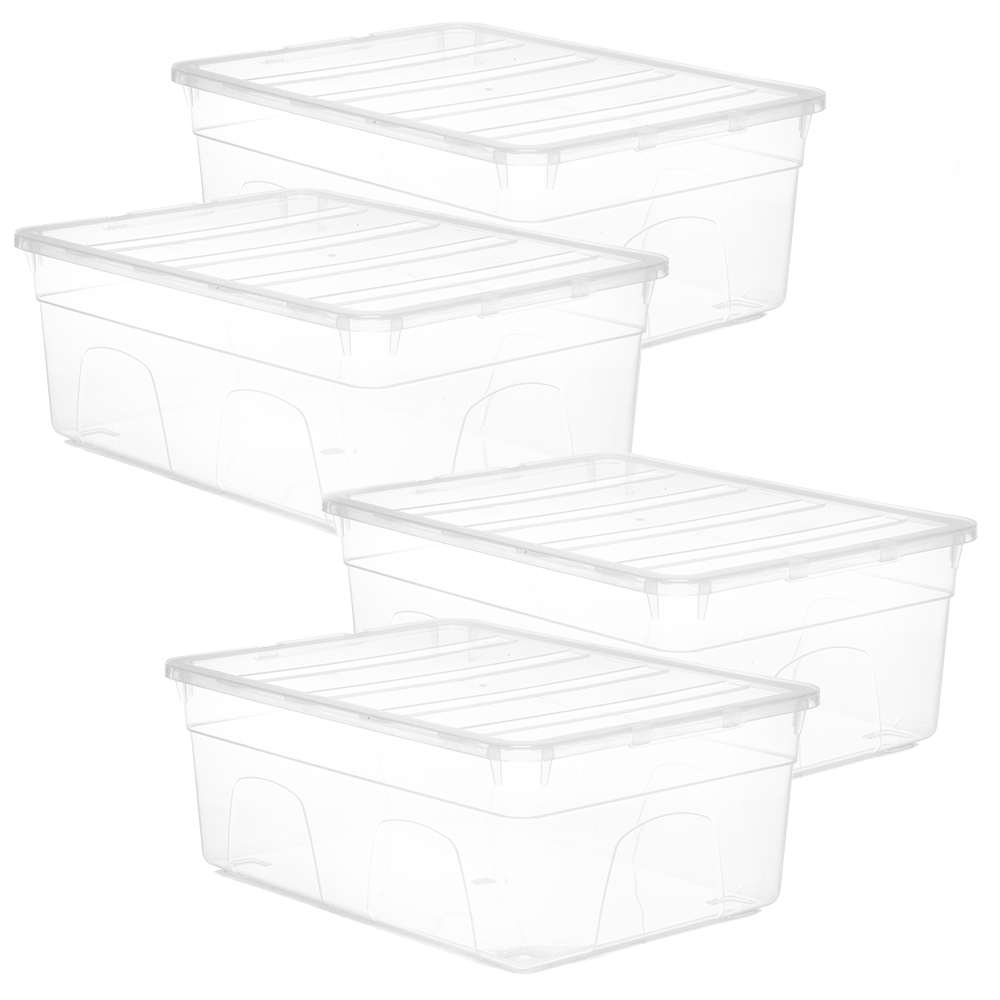 Wilko Clear Large Plastic Shoe Box with Lid 14 x 26 x 36cm Image 2