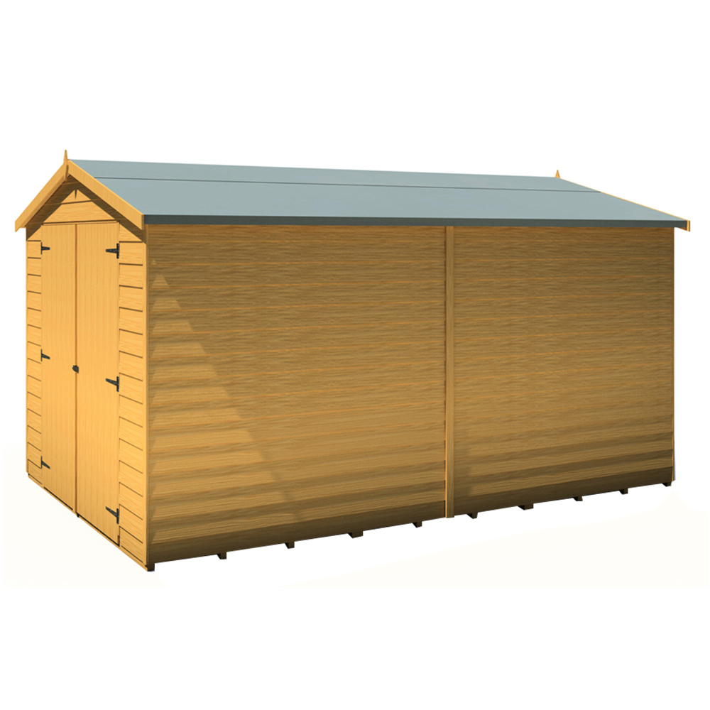 Shire 12 x 8ft Double Door Overlap Apex Wooden Shed Image 4