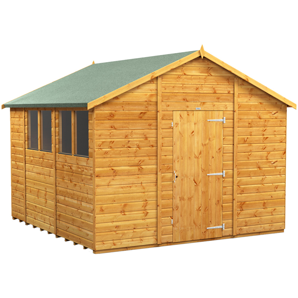 Power Sheds 10 x 10ft Apex Wooden Shed with Window Image 1