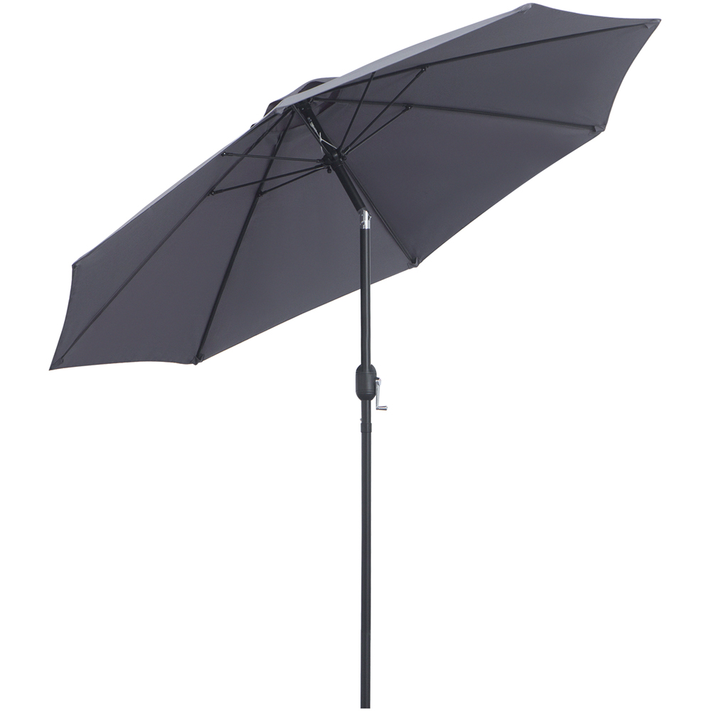 Outsunny Charcoal Grey Crank and Tilt Parasol 2.7m Image 1