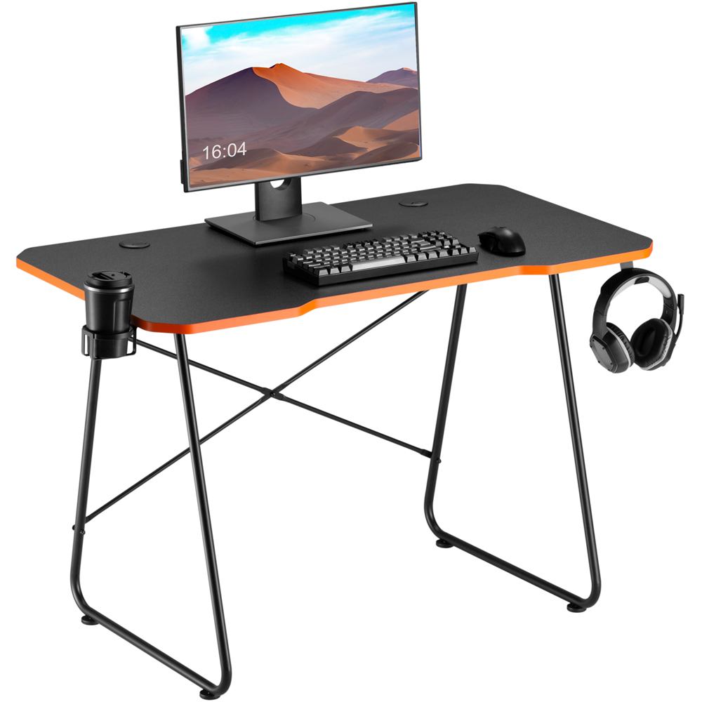 Properav Black and Orange Computer Gaming Desk Image 3