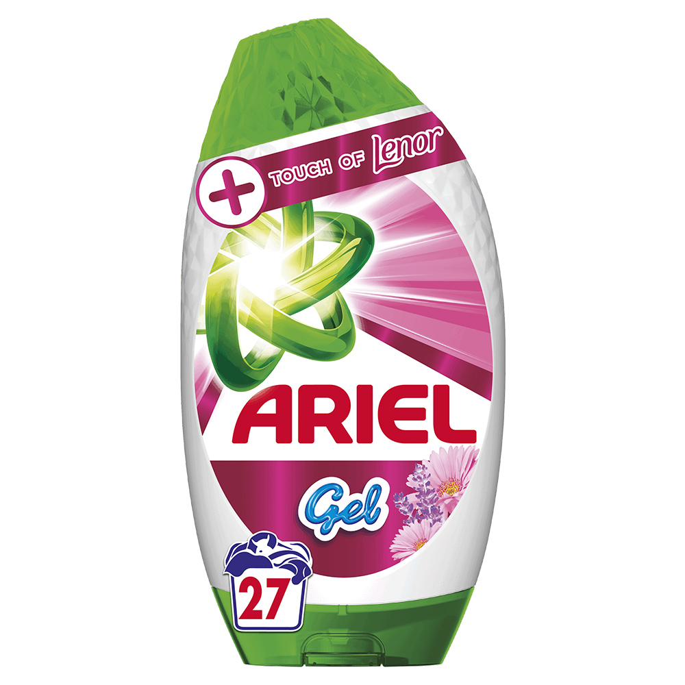 Ariel Lenor Washing Liquid Laundry Detergent Gel 27 Washes 945ml Image 1