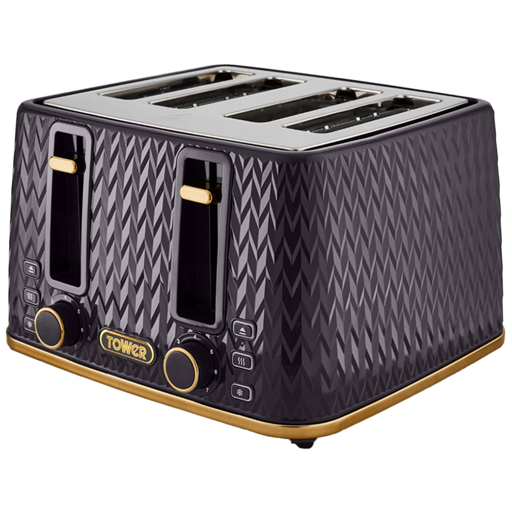 Tower T20061BLK Empire Black and Copper 4 Slice Toaster Image 1