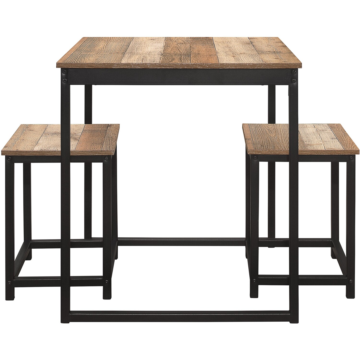 Urban 2 Seater Compact Dining Set Oak and Black Image 2