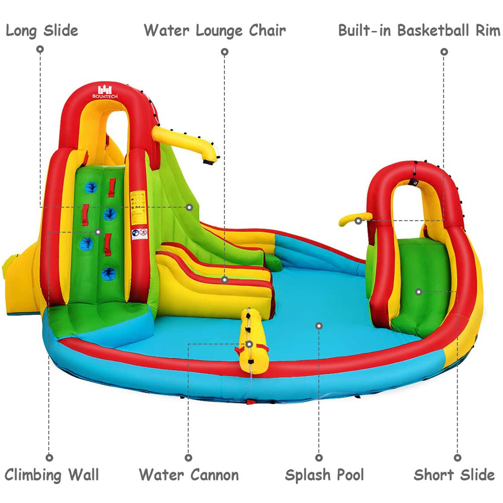 Costway Bouncy Water Castle with Slides and Climbing Wall Image 3