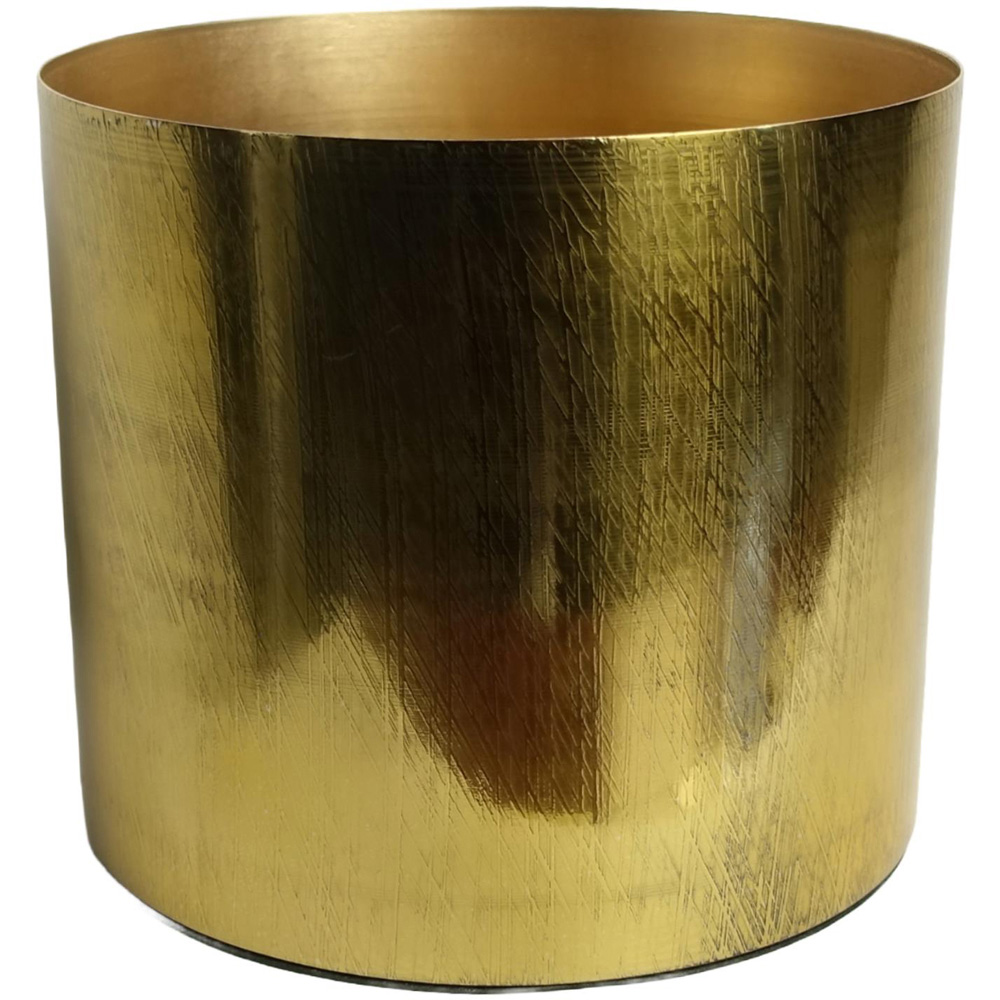 Leaf Gold Etched Metal Planter 18cm Image 2