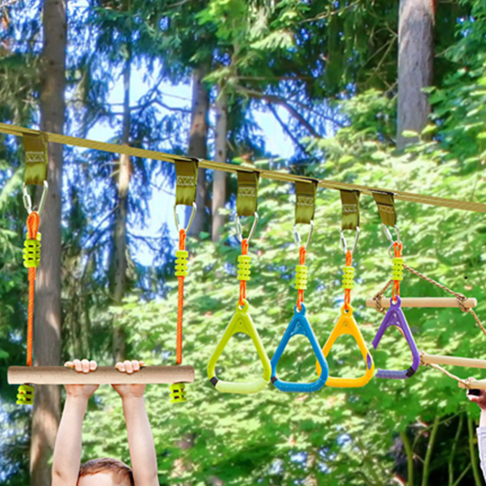Outsunny Kids Climbing Rope Set with Rope Ladder and Carry Bag Image 2
