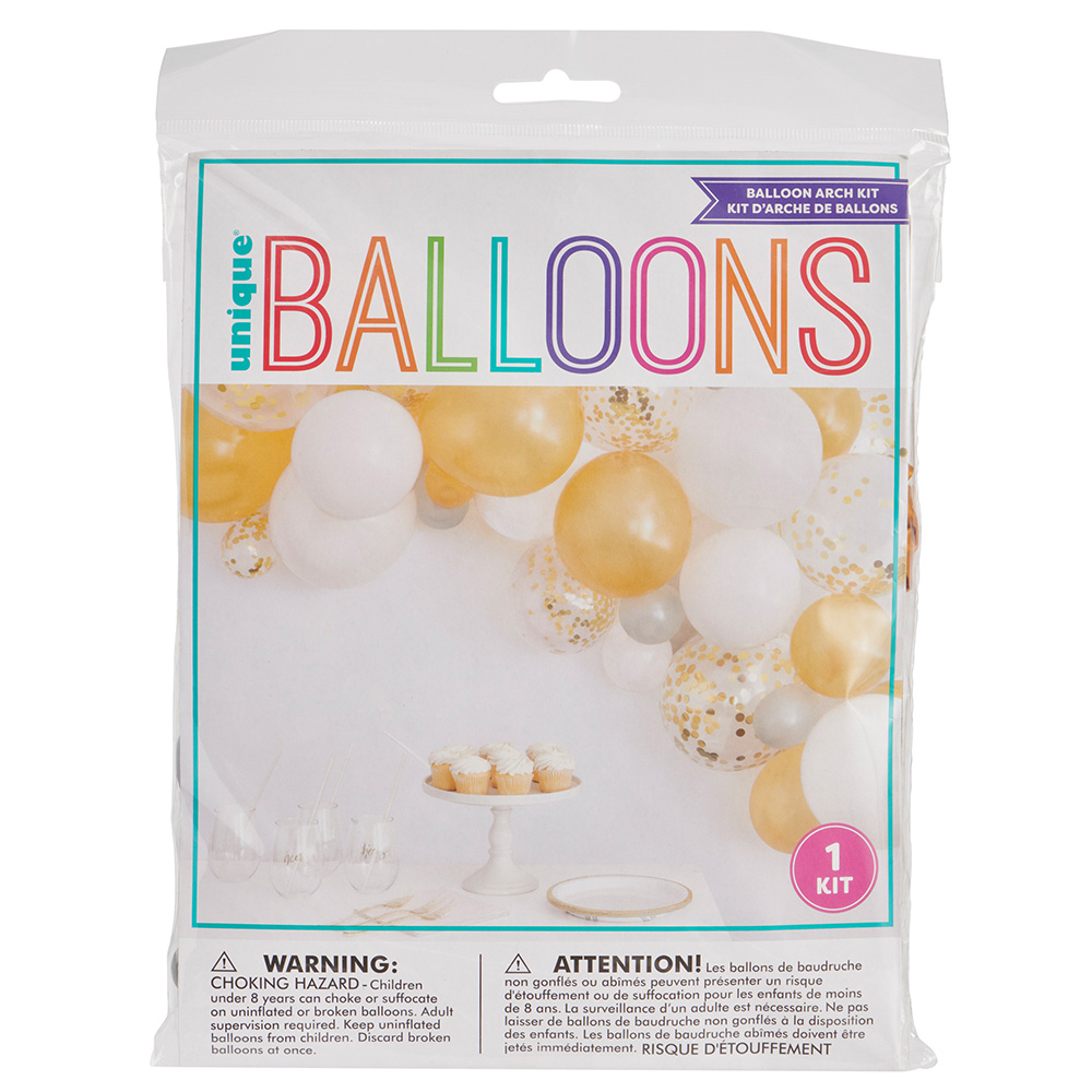 Wilko Silver and Gold Balloon Arch Kit Image 1