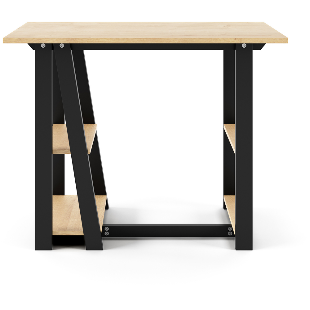 Alphason Penzance Office Desk Oak and Black Image 2