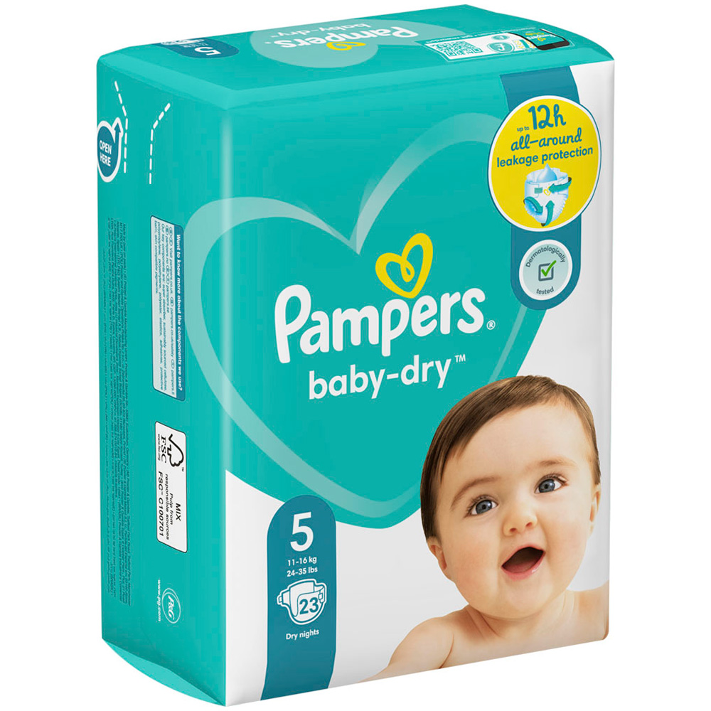 Pampers Baby Dry Nappies Size 5 x 23 Pack Image 3