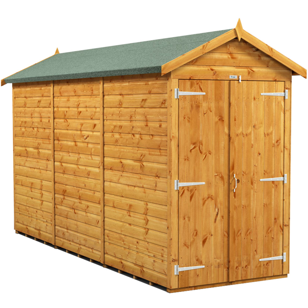 Power Sheds 12 x 4ft Double Door Apex Wooden Shed Image 1
