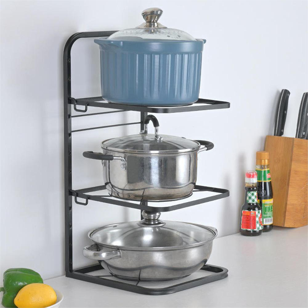 Living and Home 3 Tier Kitchen Pot Pan Organiser Rack Image 2