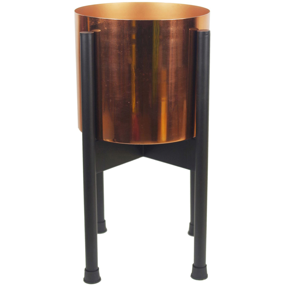 Botanik Polished Copper Finish Metal Planter 20 x 18cm Image 2