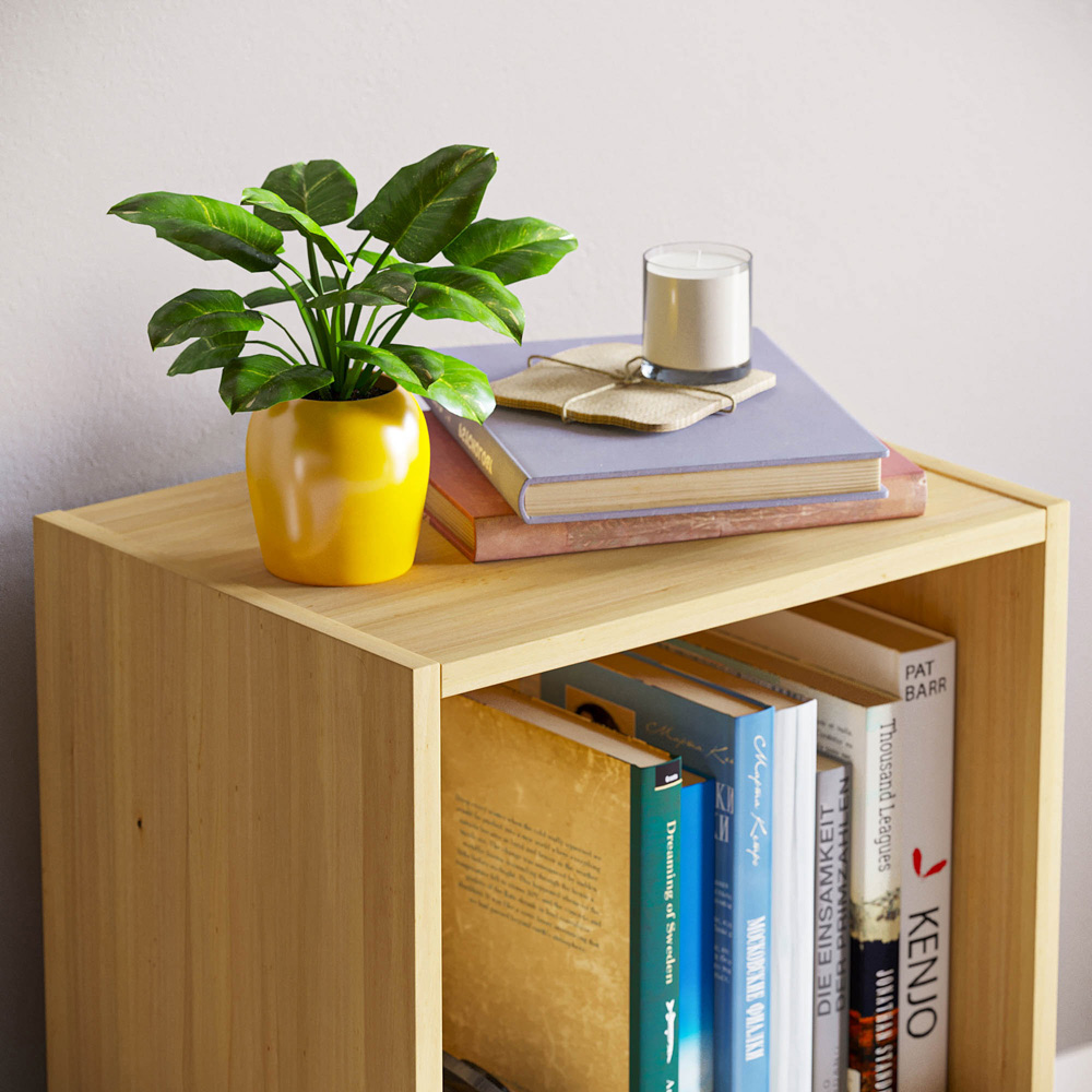 Vida Designs Oxford 2 Shelf Oak Cube Bookcase Image 5