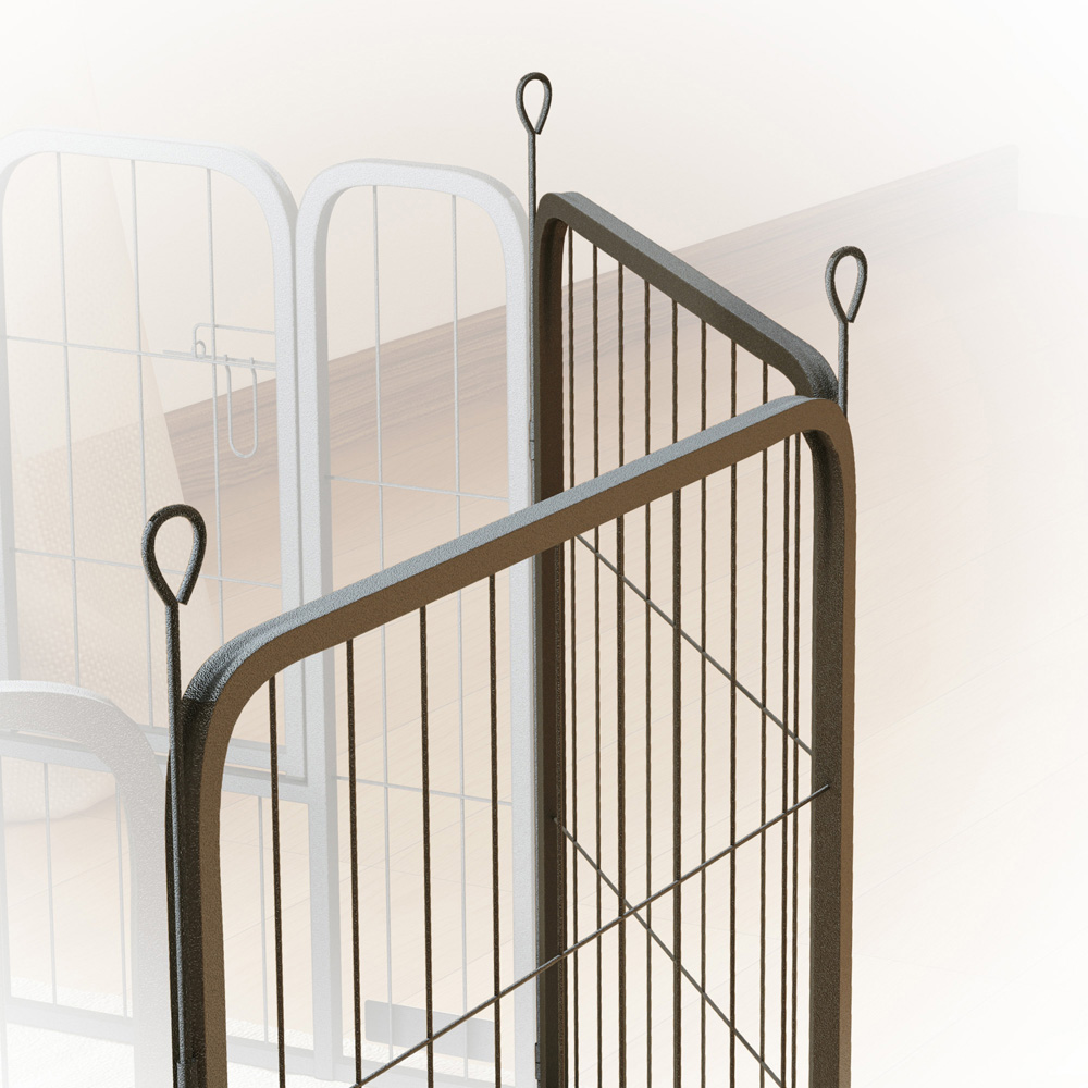 PawHut 2 Piece Black Small Dog Pen Extension Image 3
