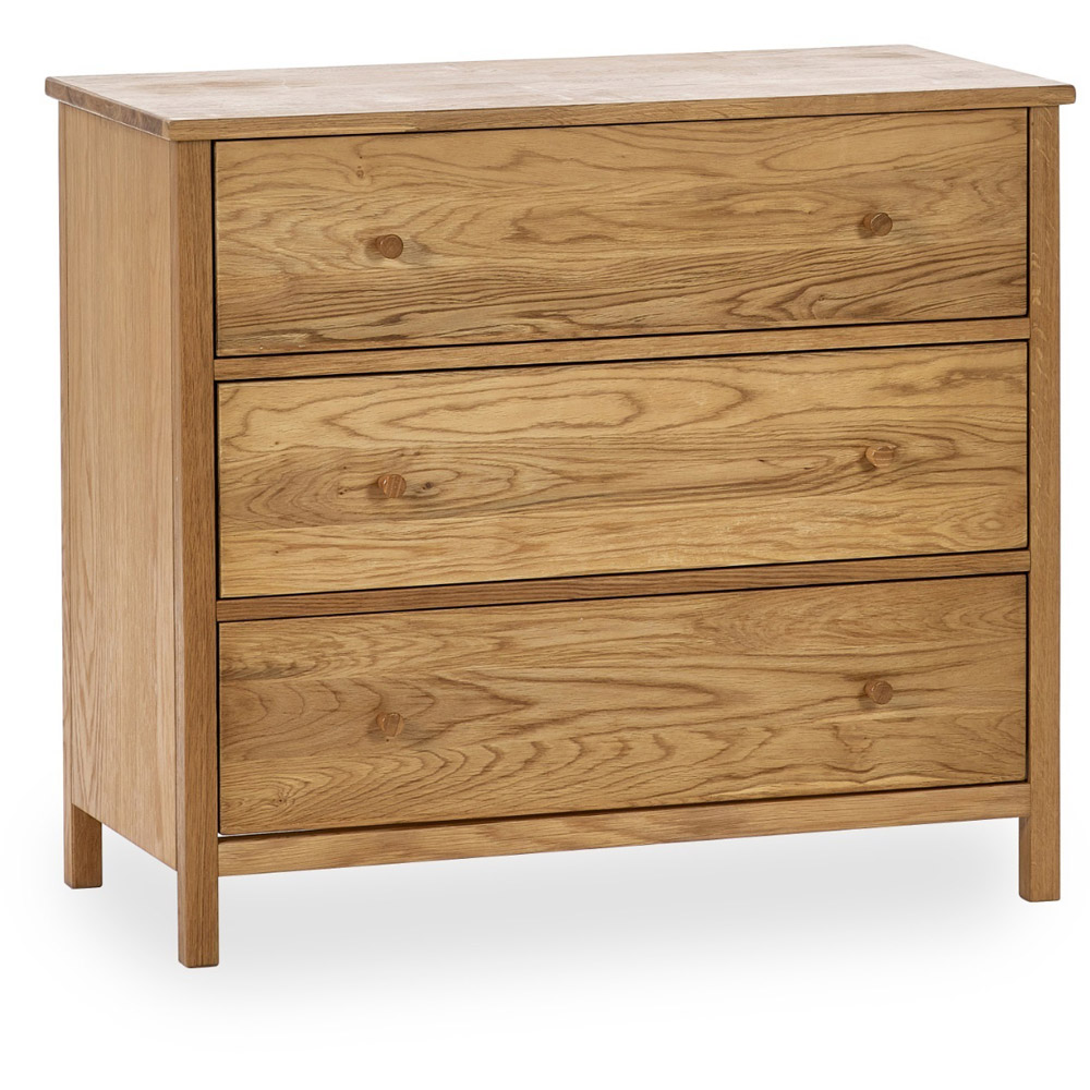 Julian Bowen Coxmoor 3 Drawer Oak Chest of Drawers Image 2