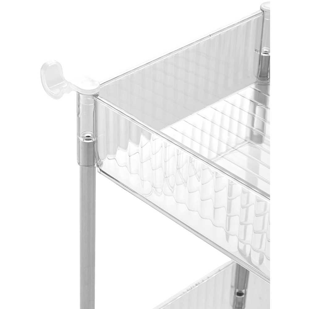 Living and Home 4-Tier Clear Storage Cart Image 7