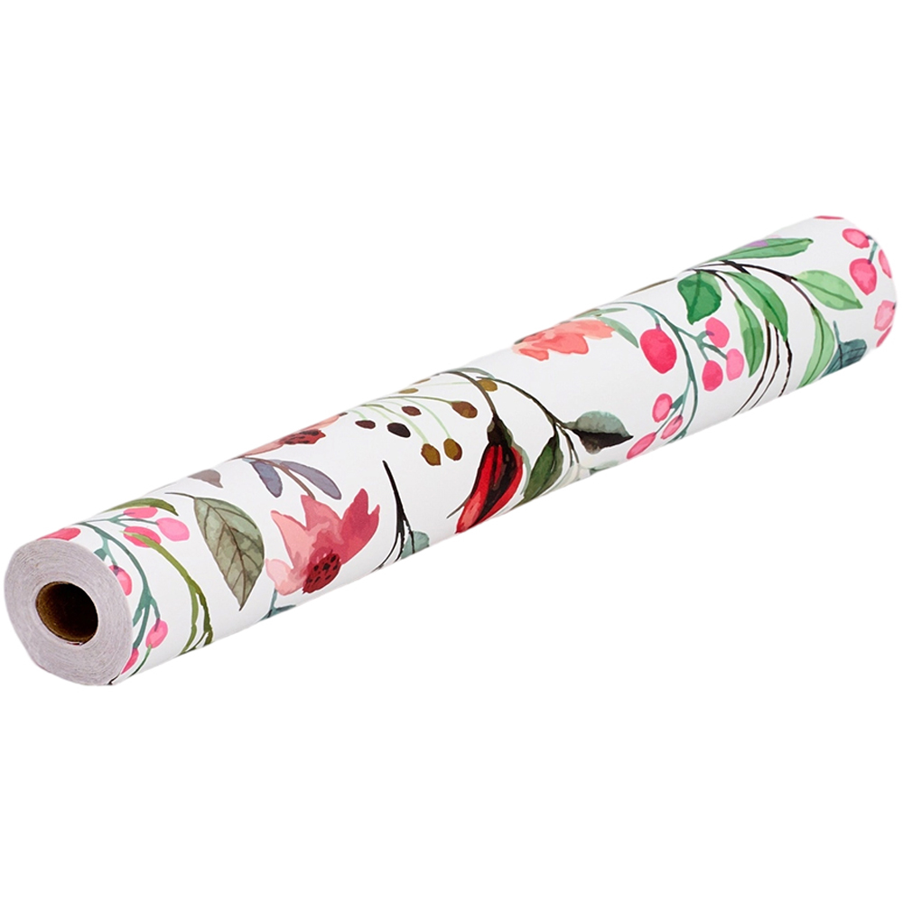 Living and Home Floral Pattern Red and White Peel and Stick Wallpaper Image 3