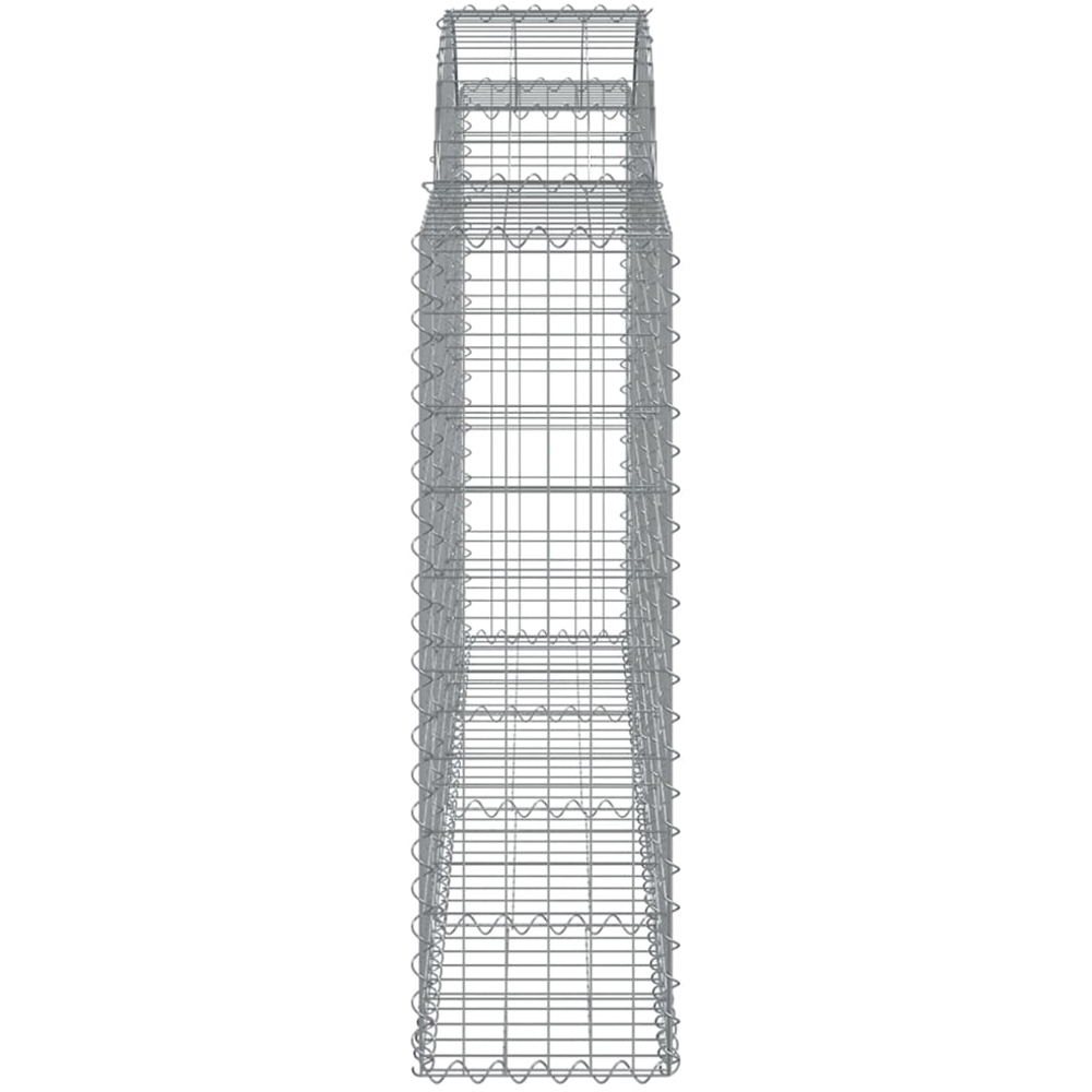 vidaXL Silver Galvanised Iron Arched Gabion Basket 200 x 30 x 100/120cm 6 Pack Image 3